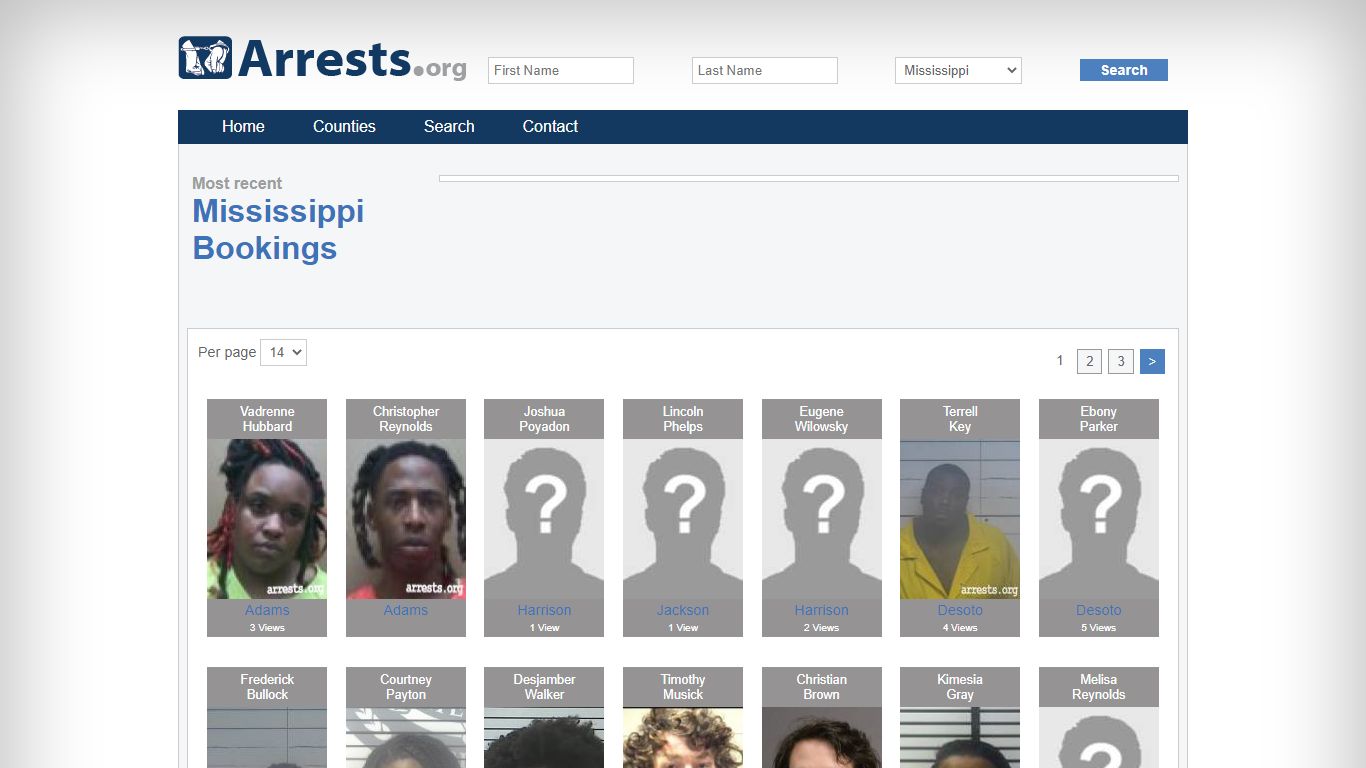 Mississippi Arrests and Inmate Search